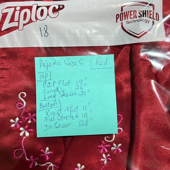 Custom made silk pajama S  cranberry red - Picture 11 of 11